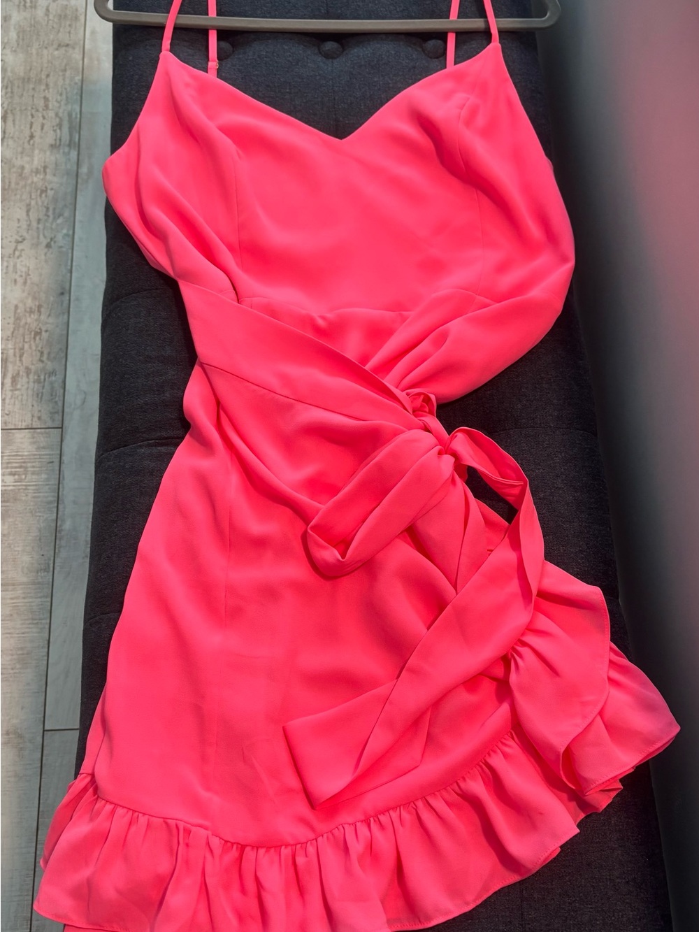 Lilly Pulitzer Hot Pink Spaghetti-Strap Wrap Mini Dress